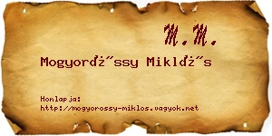 Mogyoróssy Miklós névjegykártya